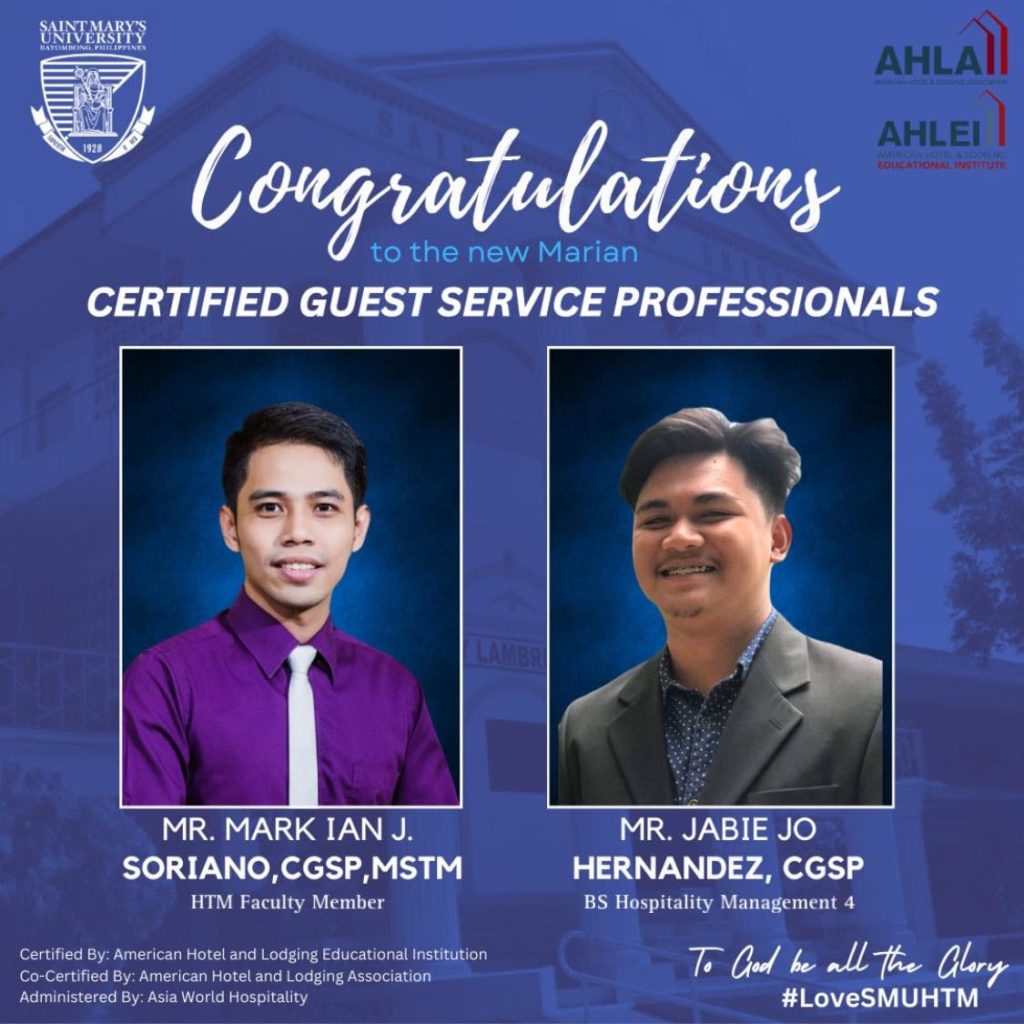 HTM faculty member and HM student passed the International CGSP Examination-Certification