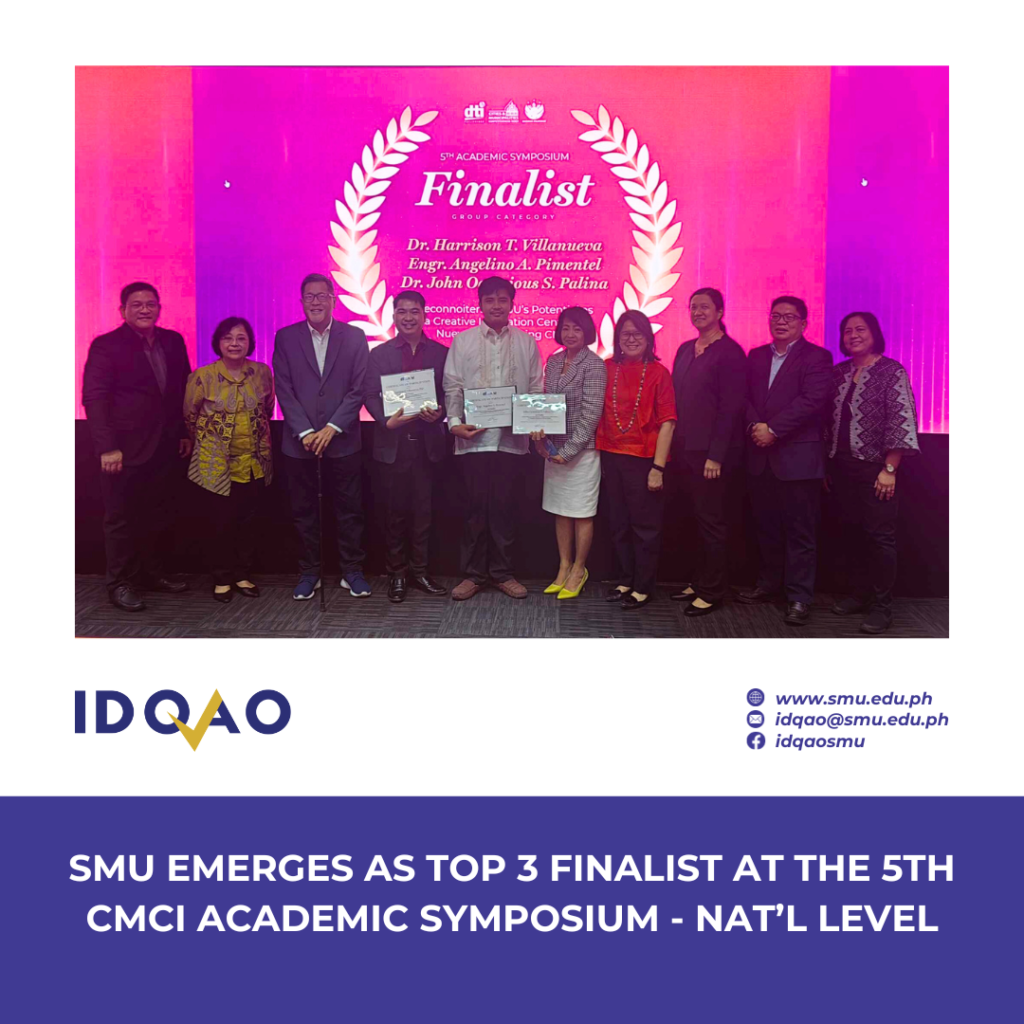 SMU Emerges as Top 3 Finalist at the 5th CMCI Academic Symposium – Nat’l Level